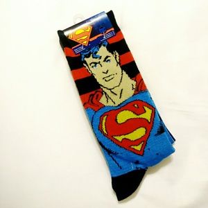SUPERMAN 2 Pair Socks DC Comic MENS 6 -12